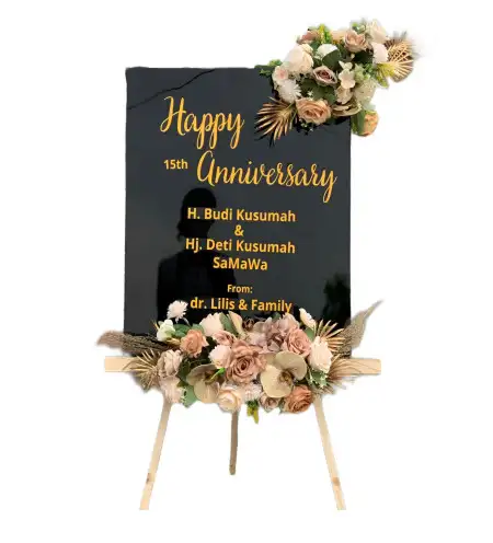 Papan Bunga Akrilik Teling Bawah