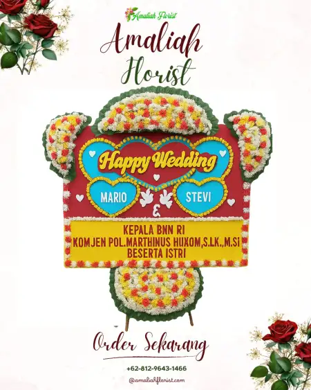 Papan Bunga Pernikahan Teling Bawah